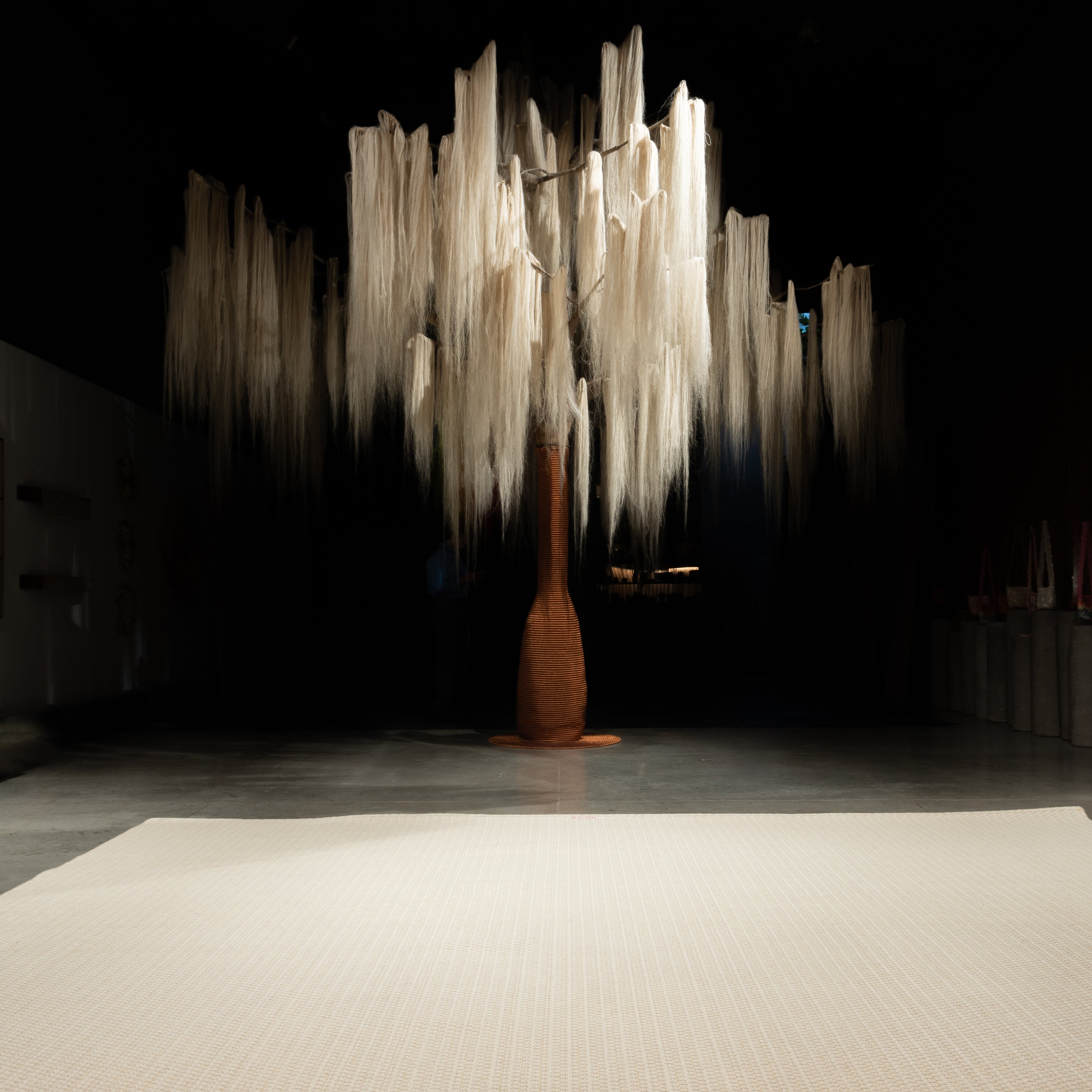 KANASPI WEAVE RUG IN BONE AND WHITE ALPACA