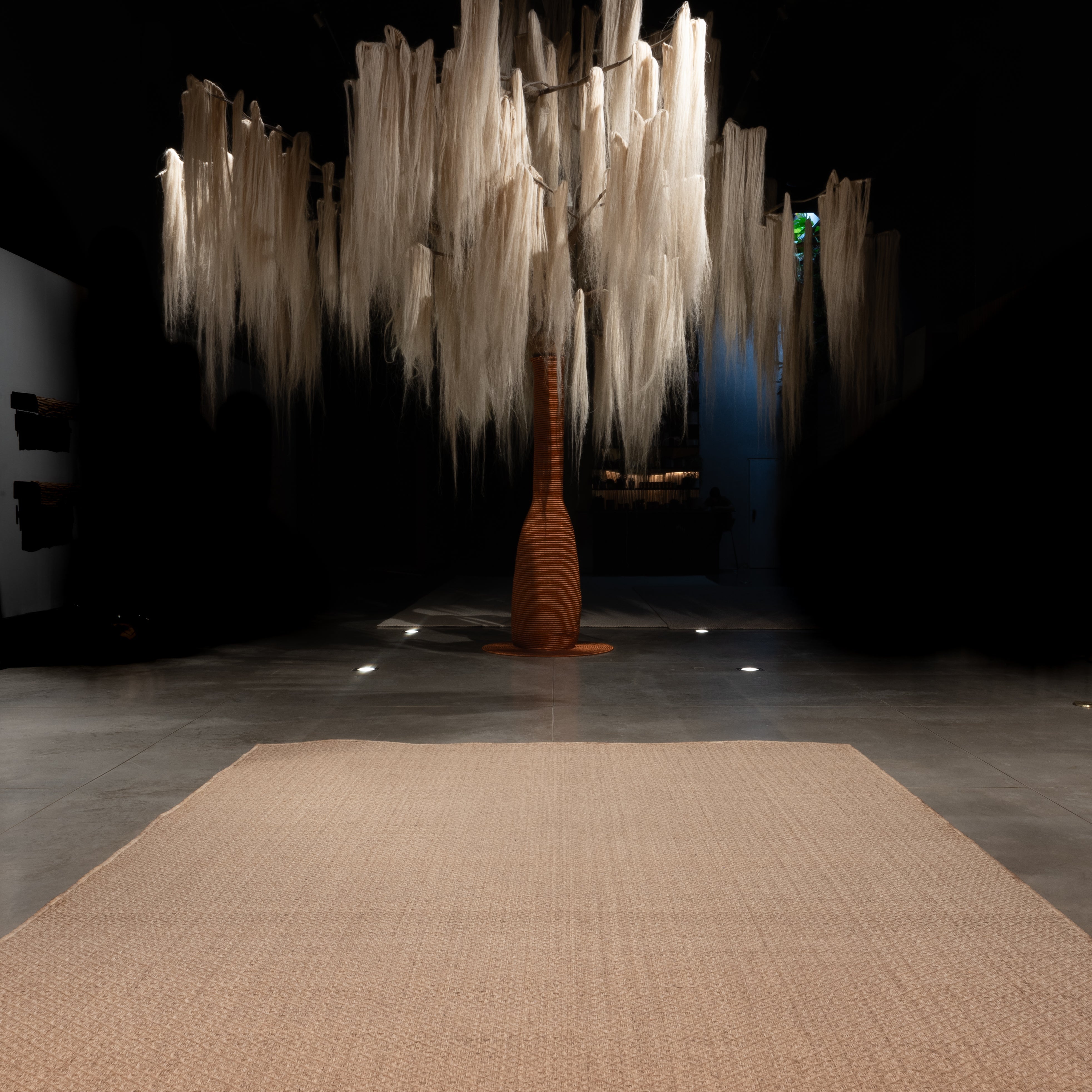 RHOMBUS WEAVE RUG IN NATURAL FIQUE FIBER