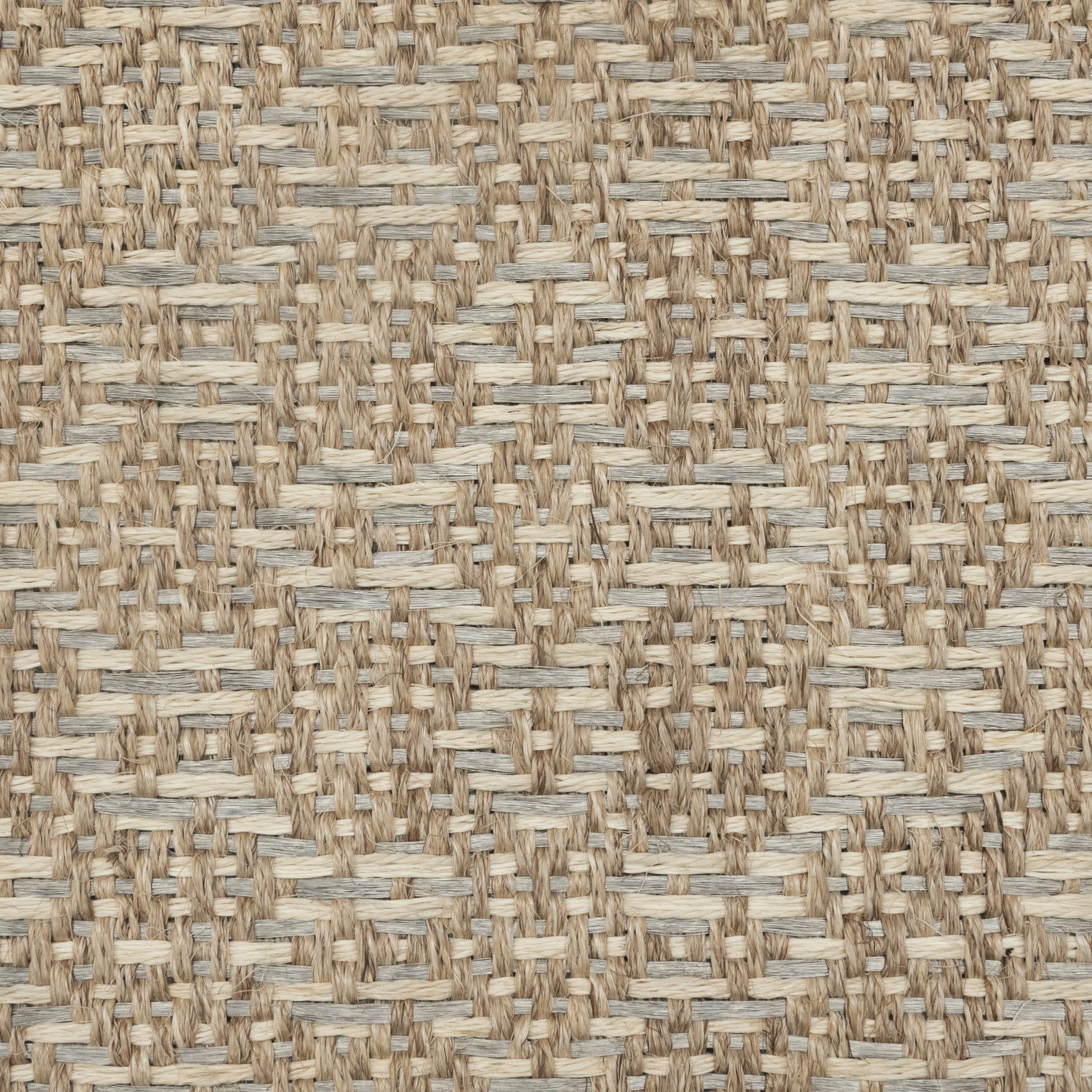 CASABLANCA WEAVE RUG IN NATURAL AND WHITE FIQUE FIBER WITH STAINLESS STEEL