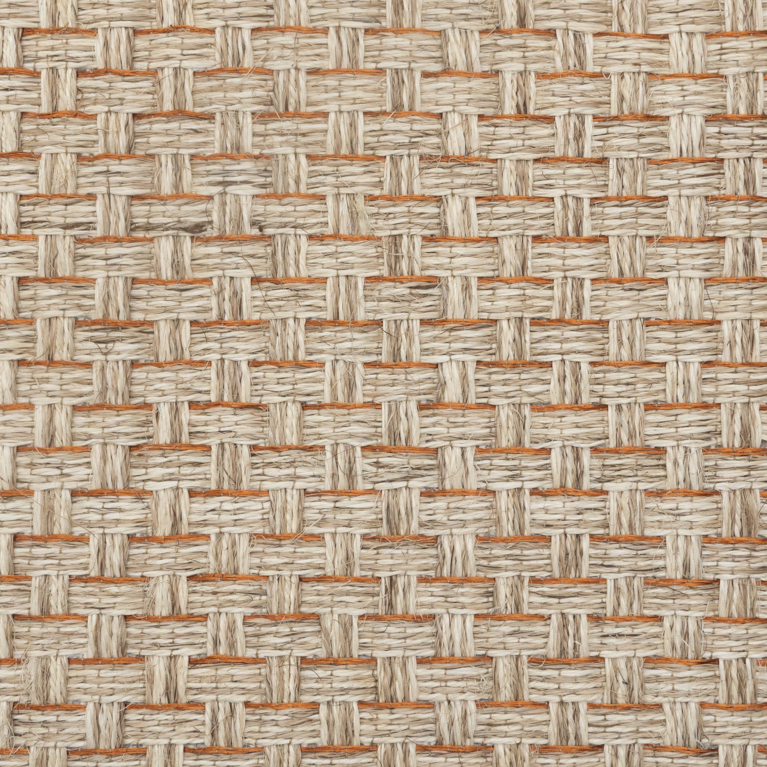 KANASPI WEAVE RUG IN NATURAL AND WHITE FIQUE FIBER AND COPPER