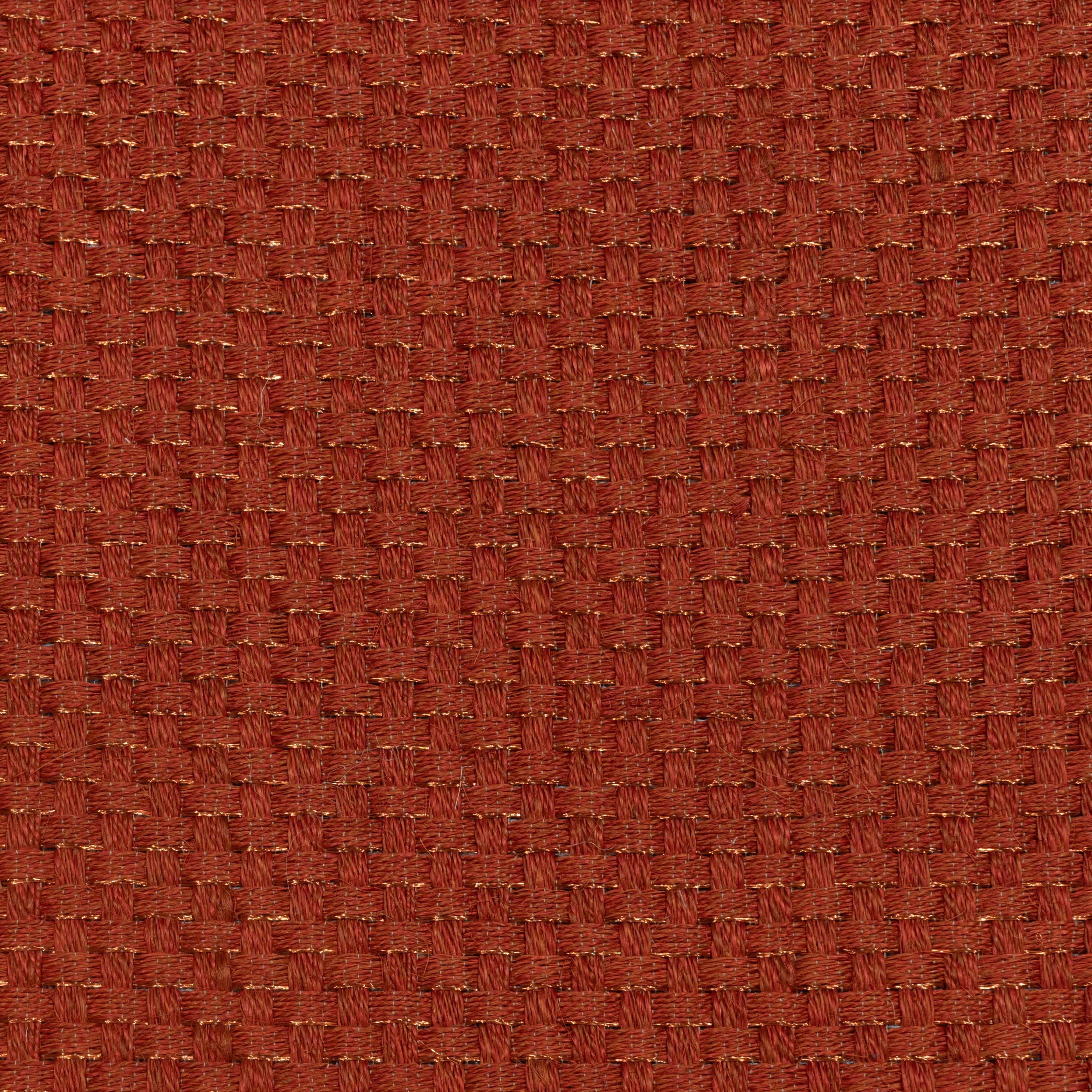 KANASPI WEAVE RUG IN OCHRE AND BURGUNDY FIQUE FIBER AND COPPER