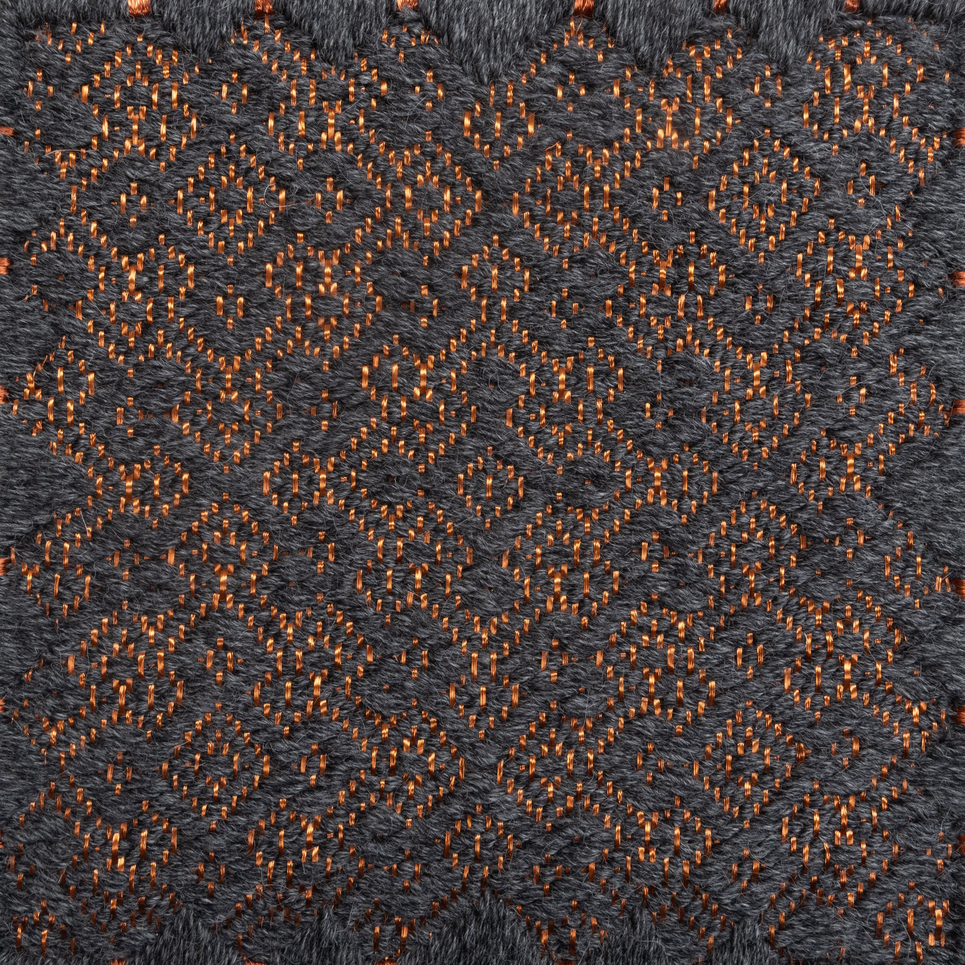 CASABLANCA WEAVE RUG IN COPPER AND BLACK-GRAY ALPACA