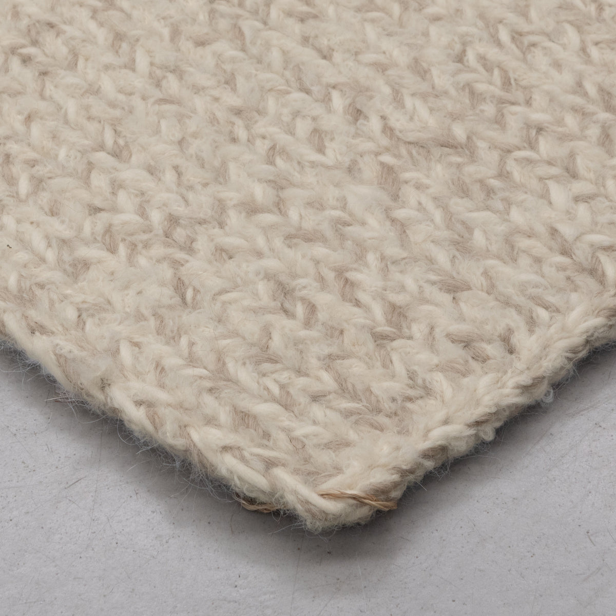 LUMA WEAVE RUG IN WHITE MOTÓN ALPACA, WHITE TAUPE MOTÓN ALPACA AND BOUCLÉ ALPACA