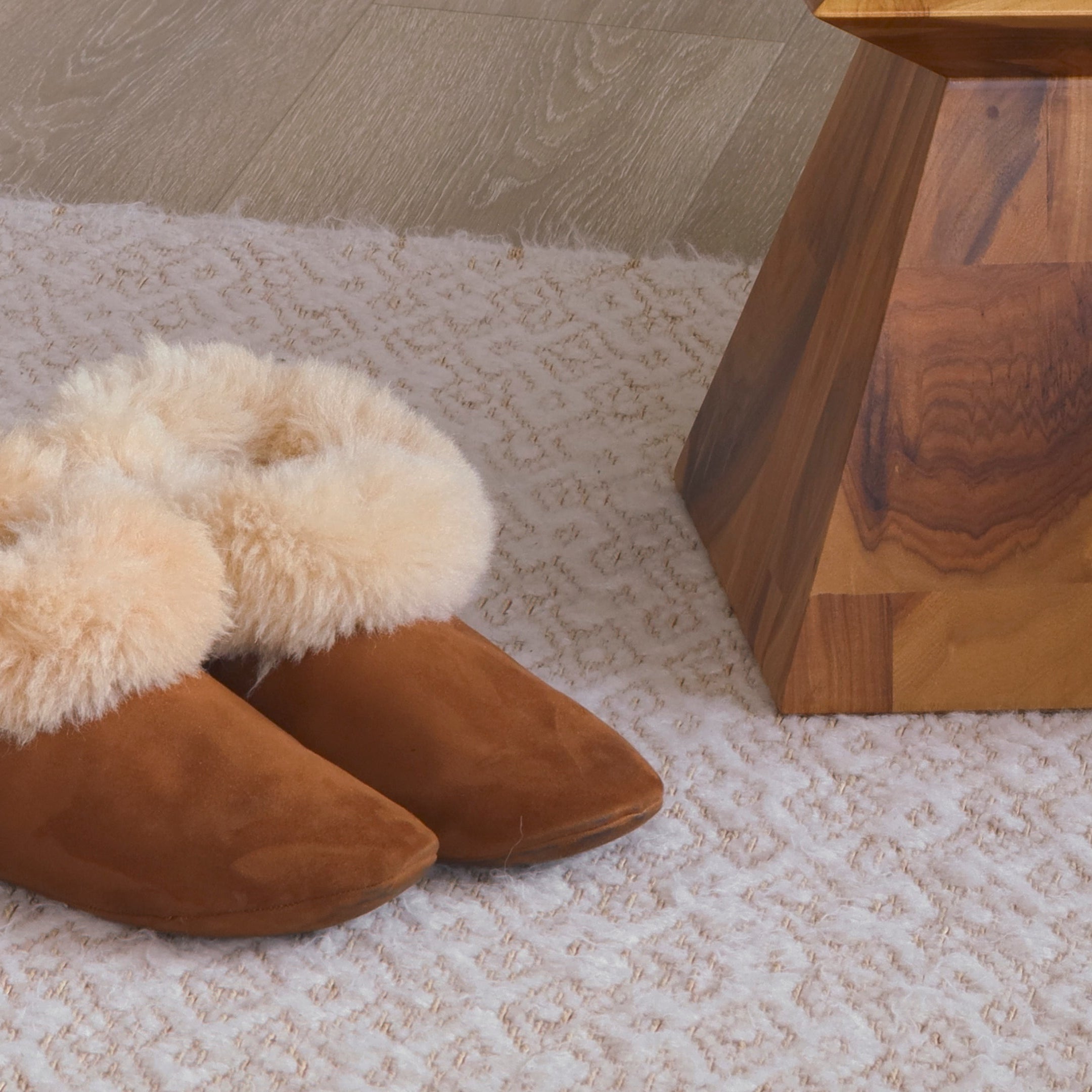 CASABLANCA WEAVE RUG IN COPPER AND CUMARE WITH BOUCLÉ ALPACA