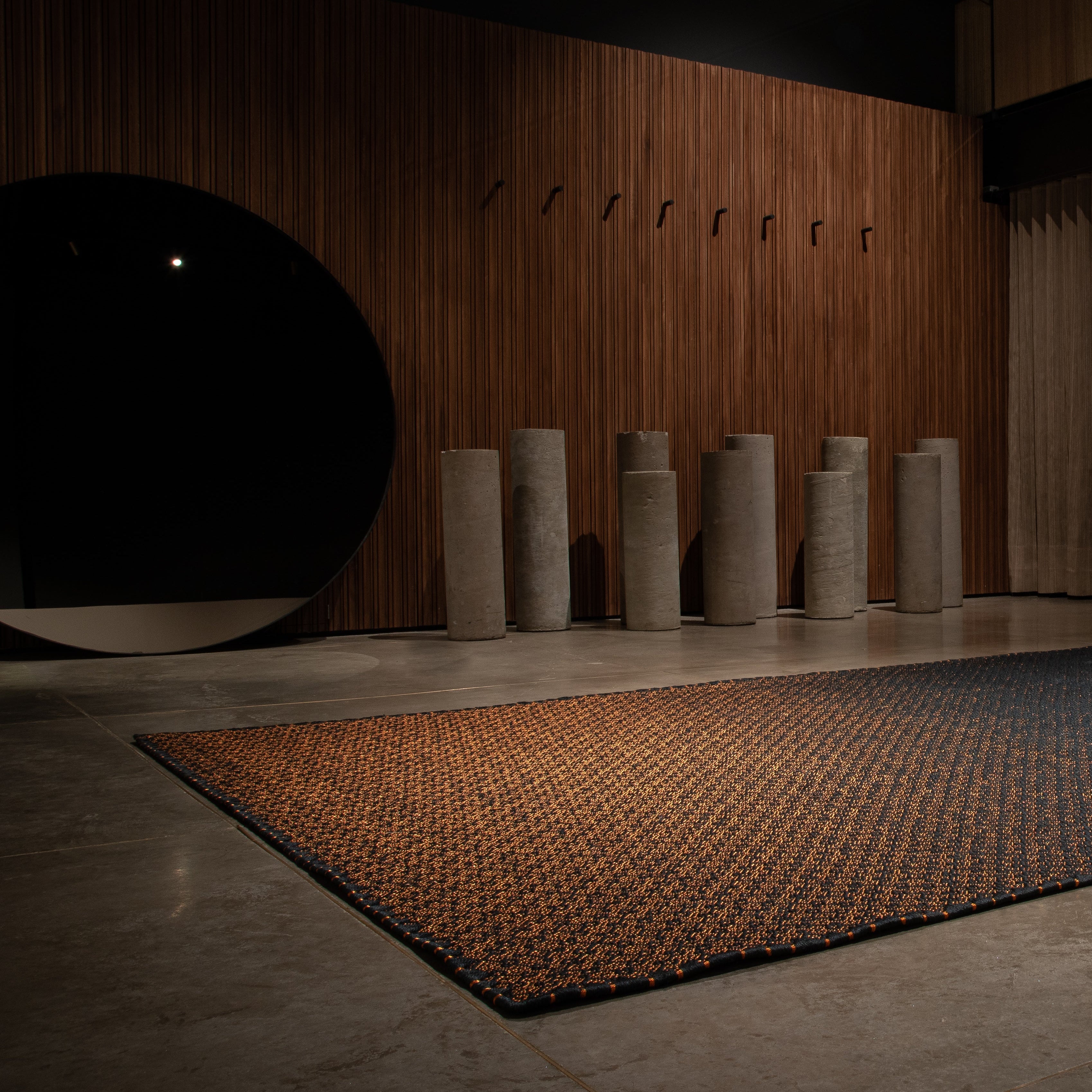 CASABLANCA WEAVE RUG IN COPPER WITH PACIFIC GREEN FIQUE FIBER