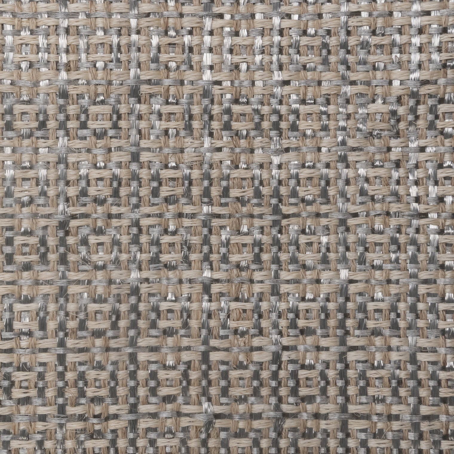 CUADROS WEAVE RUG IN WHITE AND NATURAL FIQUE FIBER WITH STAINLESS STEEL