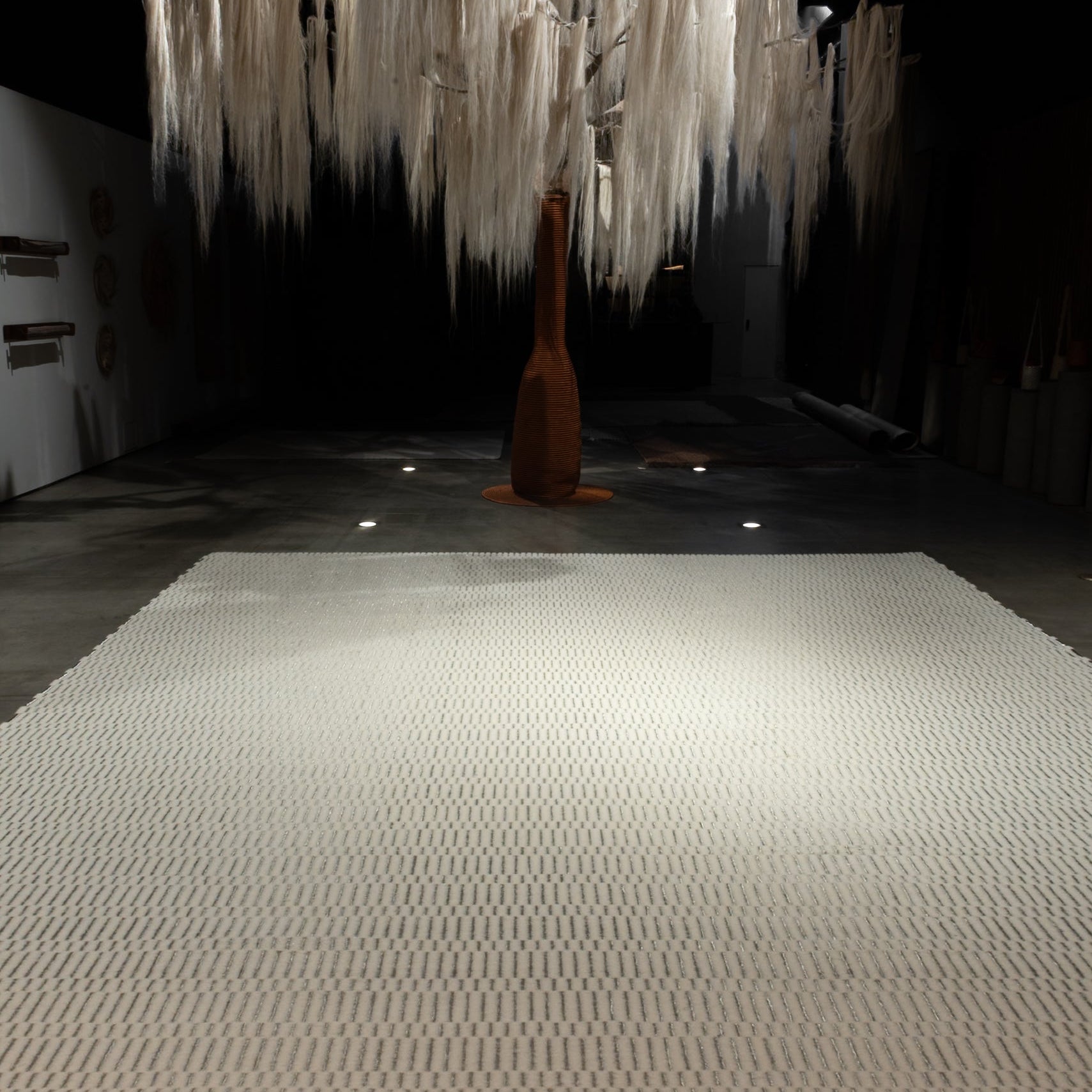 AXXIS WEAVE RUG IN STAINLESS STEEL AND BOUCLÉ ALPACA