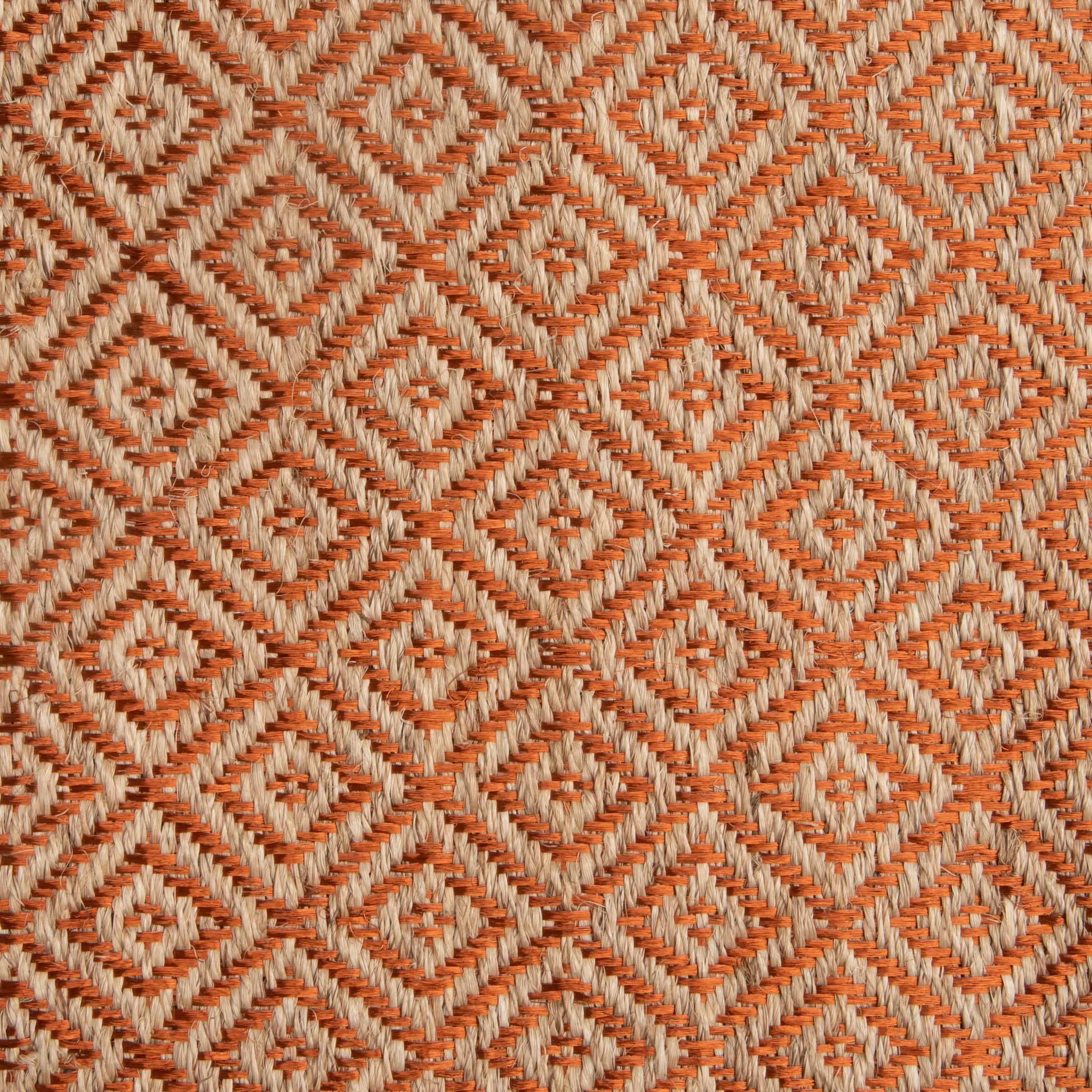 MEDIUM RHOMBUS WEAVE RUG IN NATURAL FIQUE FIBER AND COPPER