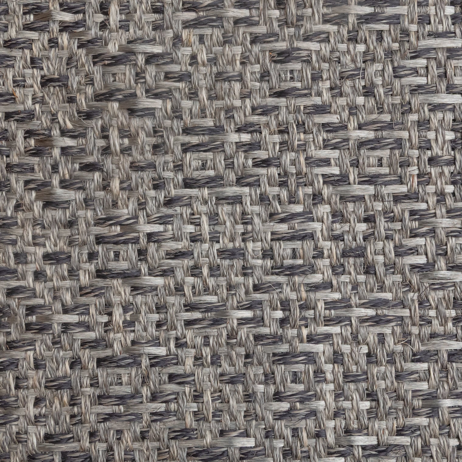 CASABLANCA WEAVE RUG IN WHITE-GRAY FIQUE FIBER AND STAINLESS STEEL BLACK-GRAY FIQUE FIBER