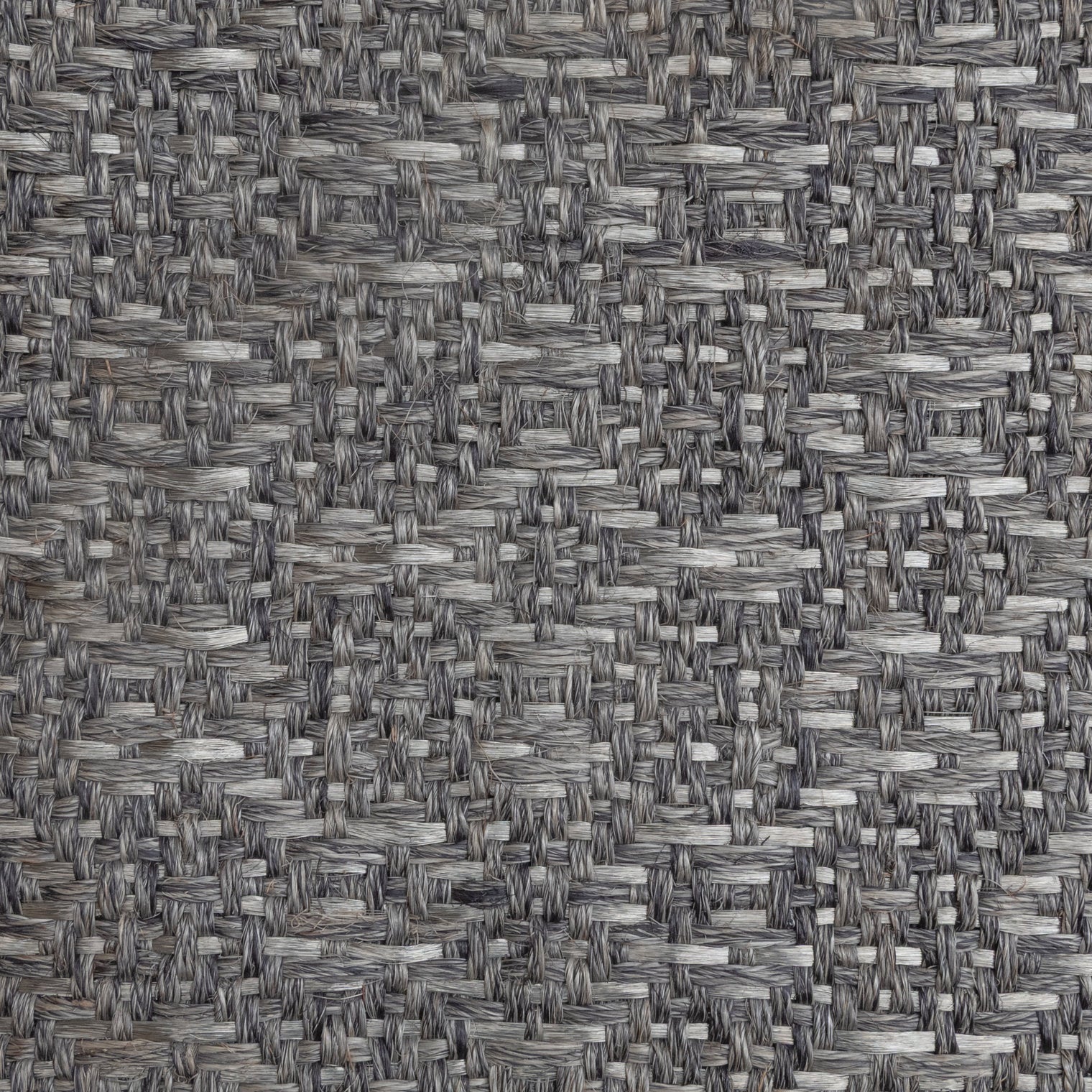 CASABLANCA WEAVE RUG IN BLACK-GRAY FIQUE FIBER, BLACK GRAY FIQUE FIBER AND STAINLESS STEEL