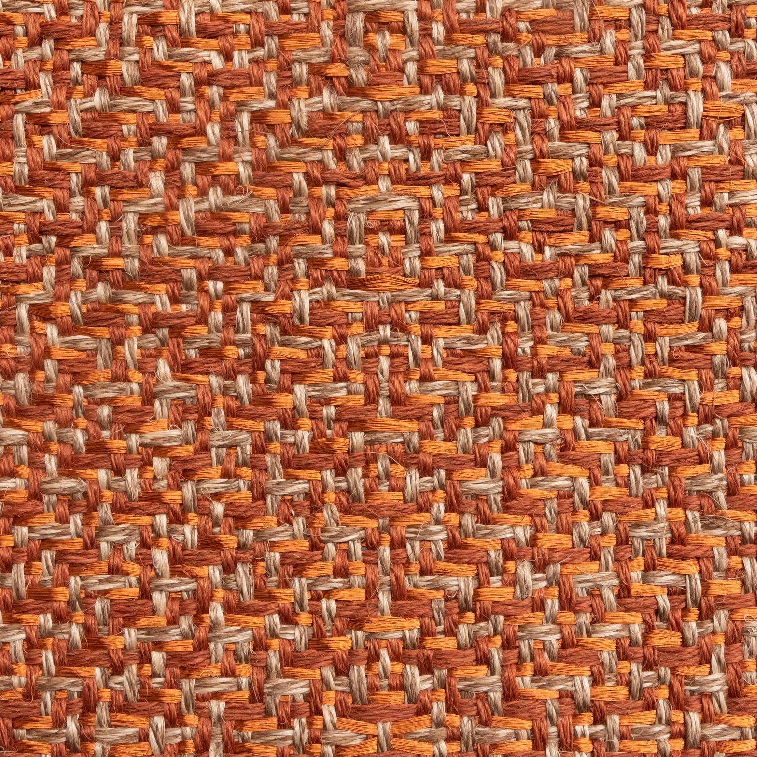 DAU WEAVE RUG IN OCHRE, NATURAL KHAKI FIQUE FIBER AND COPPER