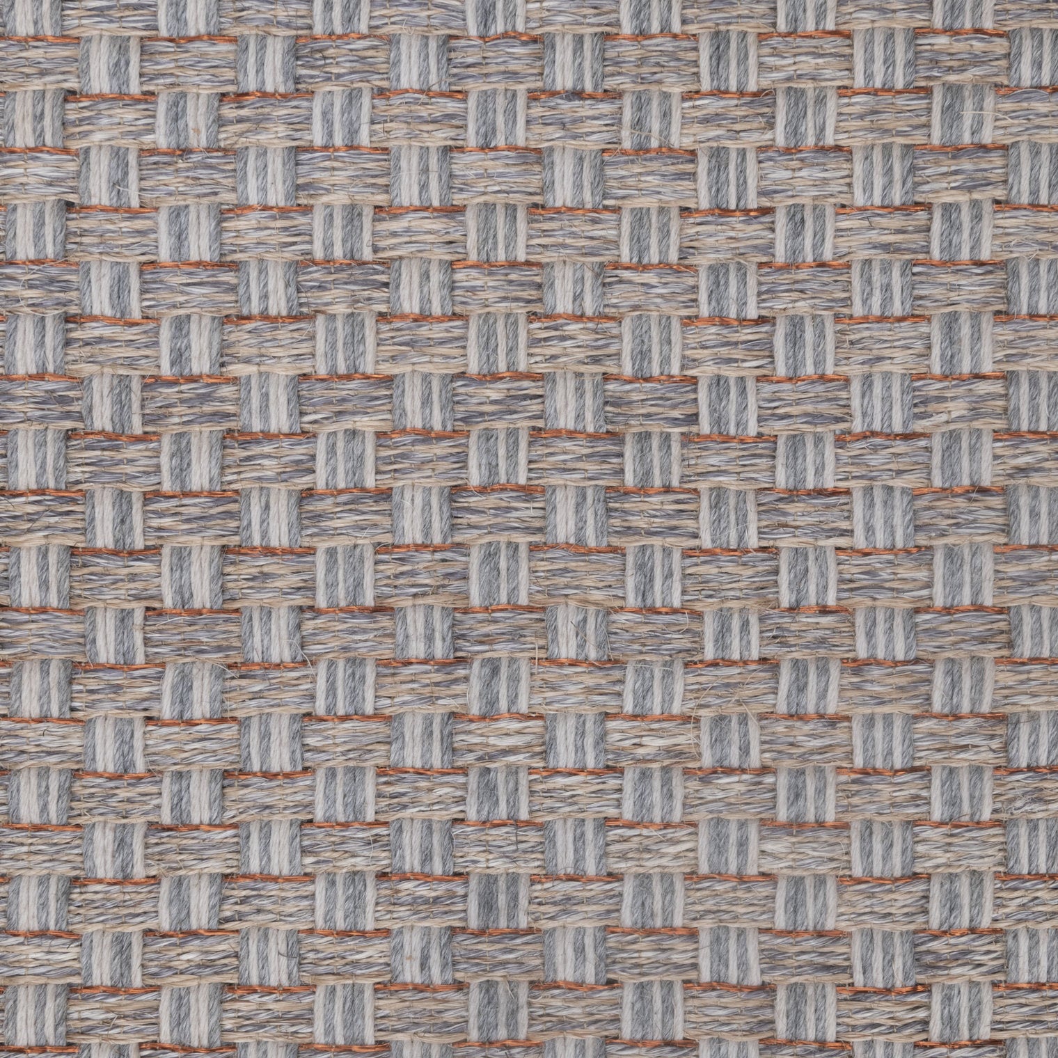 KANASPI WEAVE RUG IN WHITE AND GRAY ALPACA AND COPPER